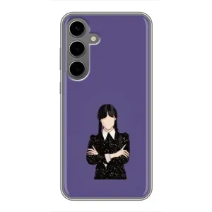 Чехлы Венсдей на Samsung Galaxy S24 Plus Уэнсдей (AlphaPrint) (Уэнздей в черном)