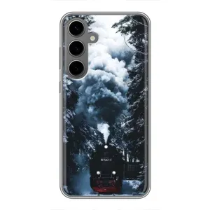 Новорічні, Святкові Чохли для Samsung Galaxy S24 Plus - 2024 год (Зимовий потяг)