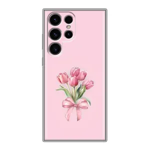 Чехол с розовым рисунком для Samsung Galaxy S24 Ultra (Букет цветов)
