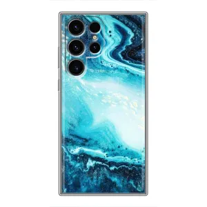 Мраморный чехол на Samsung Galaxy S24 Ultra (VPrint) (Голубой мрамор)