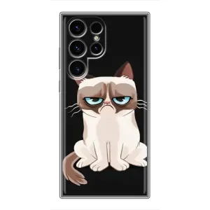 Чехол с принтом для Samsung Galaxy S24 Ultra (AlphaPrint) Модные коты (Грустный кот)