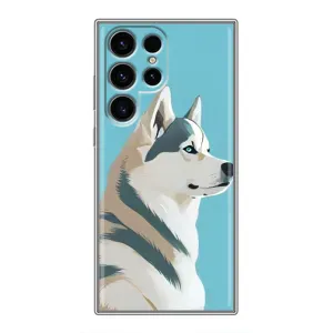 Чехол с Хаски для Samsung Galaxy S24 Ultra - (AlphaPrint) (Хаски арт)