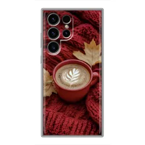 Чехол с уникальным дизайном «Осень с кофе» для Samsung Galaxy S24 Ultra (Кофе на пледе)