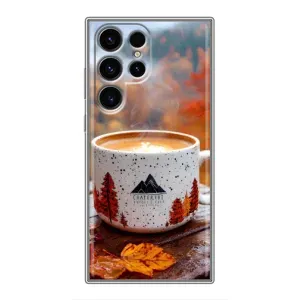 Чехол с уникальным дизайном «Осень с кофе» для Samsung Galaxy S24 Ultra (Кофе на природе)