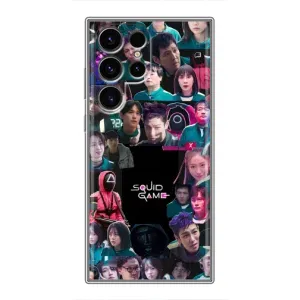 Чехол Гра в кальмара для Samsung Galaxy S24 Ultra (Коллаж Игра кальмара)