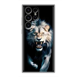 Чехол с картинкой «Хищники» для Samsung Galaxy S24 Ultra (Лев в темноте)