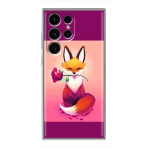 Чехлы с картинкой Лисички для Samsung Galaxy S24 Ultra (VPrint) (Лисичка с розочкой)