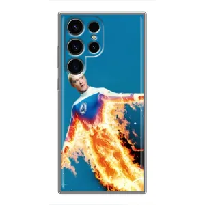 Чехол с принтом Фантастическая четверка для Samsung Galaxy S24 Ultra (Человек-факел в огне)