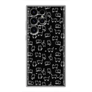 Чехол с принтом для Samsung Galaxy S24 Ultra (AlphaPrint) Модные коты (Меленькие котики)