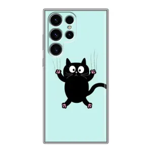Чехол с принтом для Samsung Galaxy S24 Ultra (AlphaPrint) Модные коты (Падающий кот)