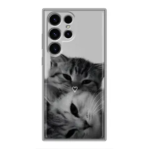 Чехол с рисунком кот на Samsung Galaxy S24 Ultra (Пара котов)