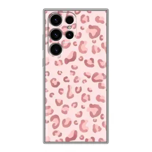 Чехол с розовым рисунком для Samsung Galaxy S24 Ultra (Розовый леопард)