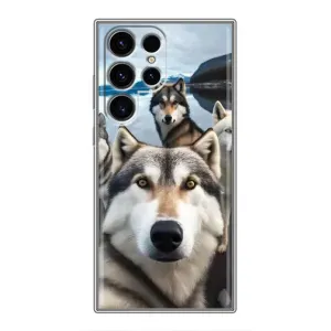 Чехол с Хаски для Samsung Galaxy S24 Ultra - (AlphaPrint) (Селфи ХАски)