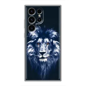 Чехол со Львом для Samsung Galaxy S24 Ultra (VPrint) (Синий Лев)