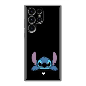 Чехол с принтом Стич на Samsung Galaxy S24 Ultra (Стич на черном)