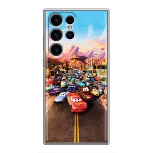 Силиконовый чехол Маквин для Samsung Galaxy S24 Ultra (Тачки на трассе)