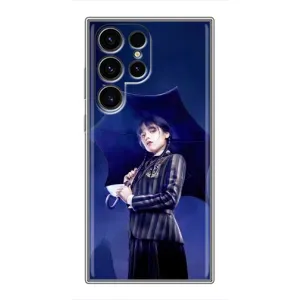 Чехлы Венсдей на Samsung Galaxy S24 Ultra Уэнсдей (AlphaPrint) (Уэнздей с зонтом)