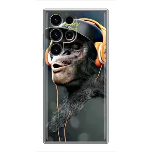 Чехол с Обезьянами Samsung Galaxy S24 Ultra - (AlphaPrint) (В наушниках)