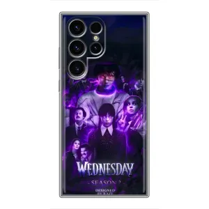 Чехол с дизайном Венздей 2 на Samsung Galaxy S24 Ultra (Фиолетовая магия Уэнздей)