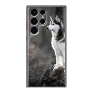 Чехол с Хаски для Samsung Galaxy S24 Ultra - (AlphaPrint) (Верный пес)