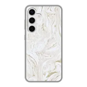 Мраморный чехол на Samsung Galaxy S24 (VPrint) (Белый мрамор)