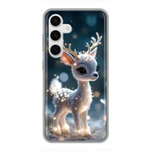 Яскравий чохол для Samsung Galaxy S24 з Зимові Оленята (Блискуче оленятко)