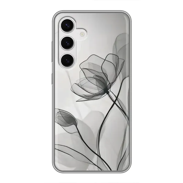 Чохол з принтом «Чорні квіти» для Samsung Galaxy S24