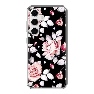 Чехлы с Цветами для Samsung Galaxy S24 (VPrint) (Цветочки на черном)