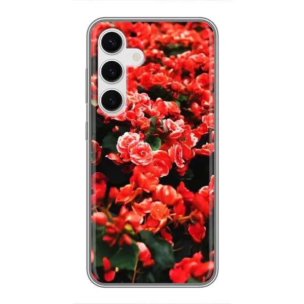 Чохол з принтом «Квіти червоні» для Samsung Galaxy S24
