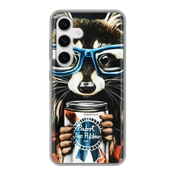 Чохол з принтом «Єнот з банкою» для Samsung Galaxy S24