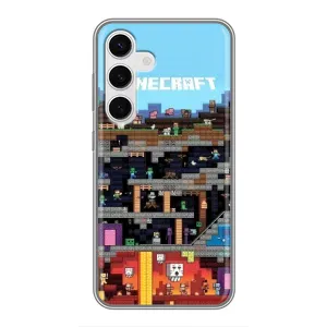 Чехол Майнкрафт на Samsung Galaxy S24 (AlphaPrint) Minecraft (фон Minecraft)