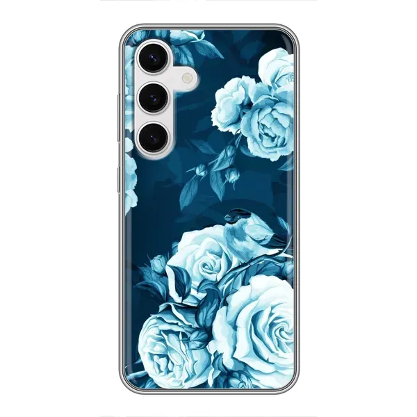 Чехол с принтом «Голубые Бутоны» для Samsung Galaxy S24 Чехол с принтом «Голубые Бутоны» для Samsung Galaxy S24