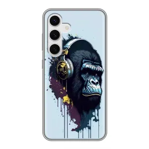 Чохол з Мавпами Samsung Galaxy S24 - (AlphaPrint) (Горила в навушниках)