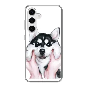 Чохол з Хаскі Samsung Galaxy S24 - (AlphaPrint) (Хаскі улибака)