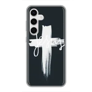 Чехол для Samsung Galaxy S24 (AlphaPrint) - (Христианские) (Иисус)