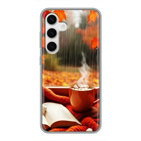 Чохол з принтом «Кава і дощ» для Samsung Galaxy S24