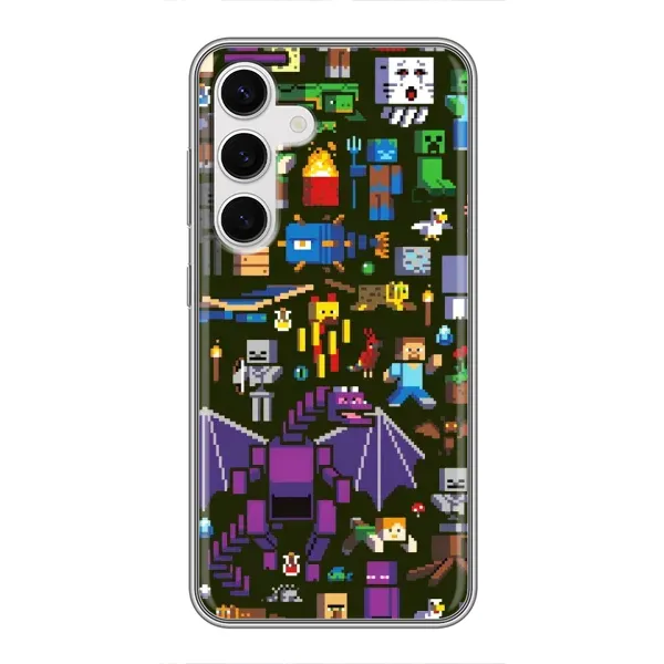 Чохол з принтом «Колаж Майнкрафт» для Samsung Galaxy S24 Чохол з принтом «Колаж Майнкрафт» для Samsung Galaxy S24