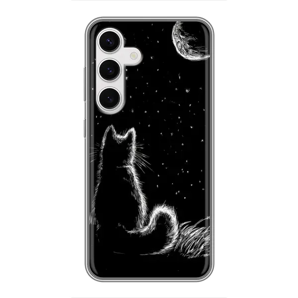 Чехол с принтом «Котик и луна» для Samsung Galaxy S24 Чехол с принтом «Котик и луна» для Samsung Galaxy S24