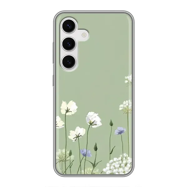 Чохол з принтом «Квіти на зеленому» для Samsung Galaxy S24