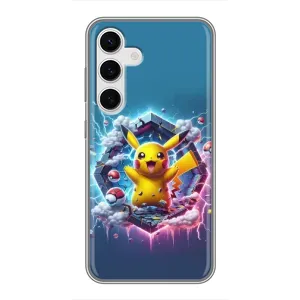 Чохол з Пікачу на Samsung Galaxy S24 (Лого Пікачу)