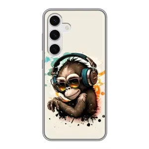 Чохол з Мавпами Samsung Galaxy S24 - (AlphaPrint) (Макака в навушниках)