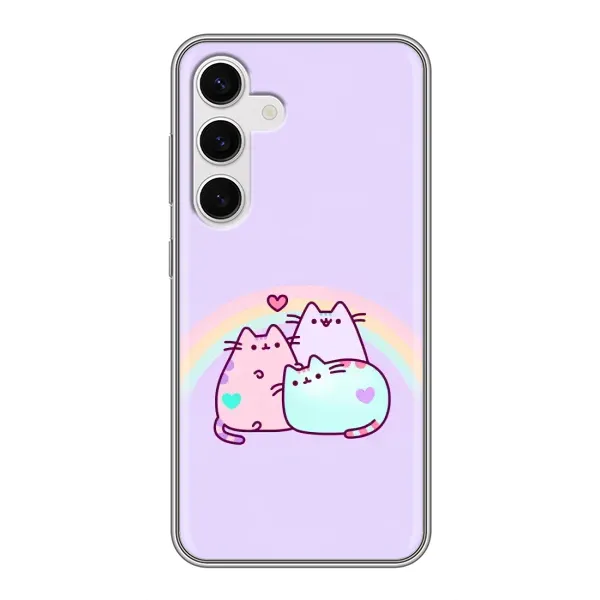 Чехол с принтом «Радужные котики» для Samsung Galaxy S24