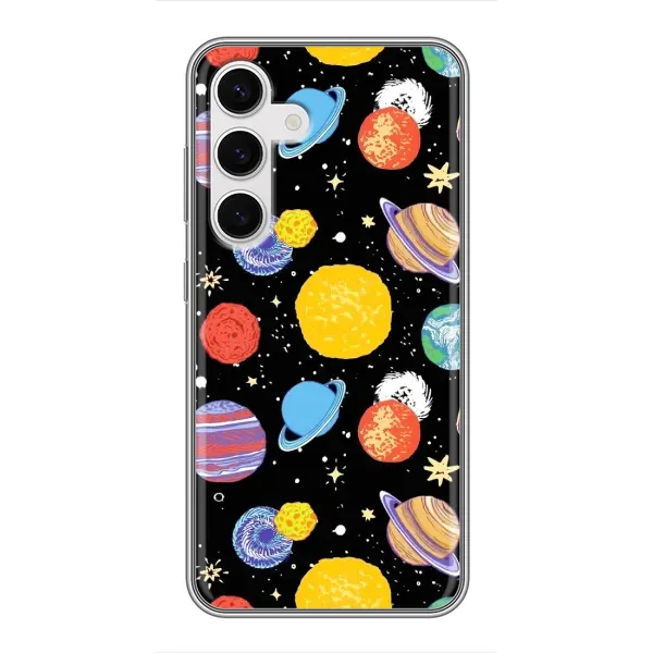 Чехол с принтом «Рисованные планеты» для Samsung Galaxy S24 Чехол с принтом «Рисованные планеты» для Samsung Galaxy S24