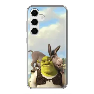 Чохол з мультфільмом Шрек на Samsung Galaxy S24 (Шрек та Осел)