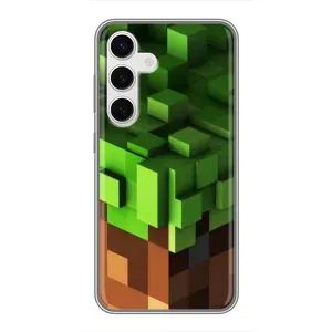 Чехол Майнкрафт на Samsung Galaxy S24 (AlphaPrint) Minecraft (текстура Майнкрафт)