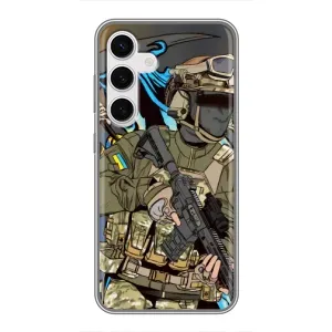Чехлы с картинкой ЗСУ для Samsung Galaxy S24 (AlphaPrint) (Воин ВСУ)