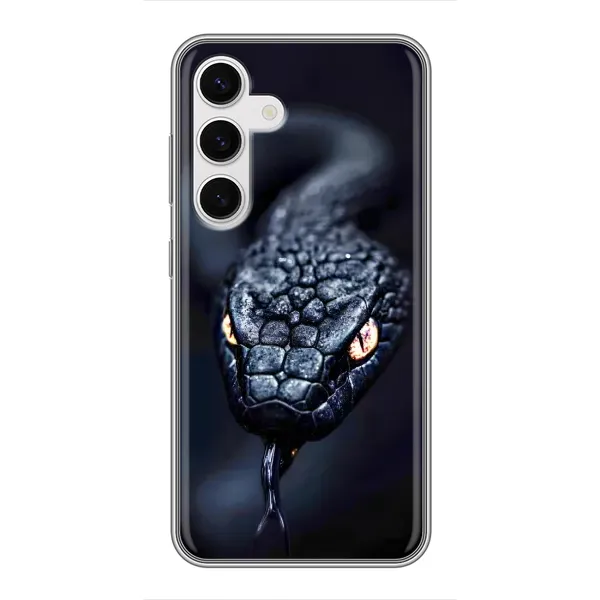 Чохол з принтом «Чорна змія» для Samsung Galaxy S24 Чохол з принтом «Чорна змія» для Samsung Galaxy S24