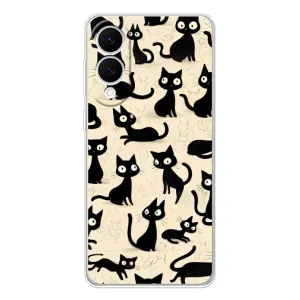 Чехол с рисунком кот на Samsung Galaxy S25 Edge (Черные коты)