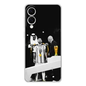 Чехлы для Samsung Galaxy S25 Edge (Leo чемпион) (AlphaPrint) (Месси в накидке)