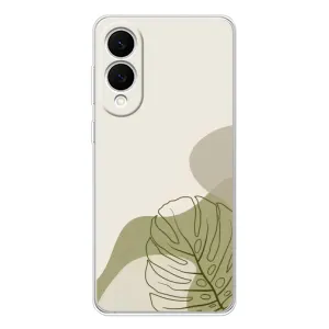 Силиконовый чехол с принтом в цветах на Samsung Galaxy S25 Edge (Зеленая монстера дизайн)